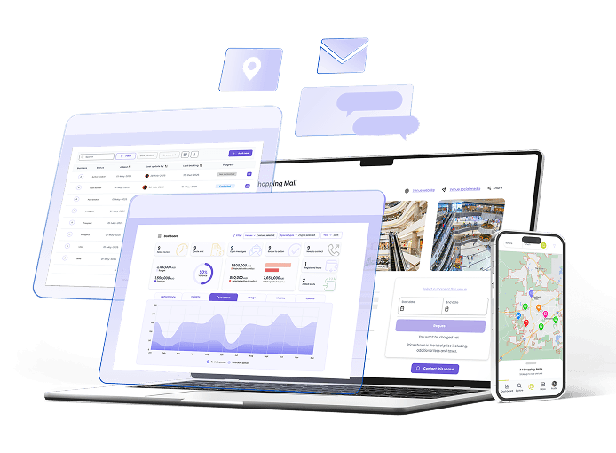 Commercial dashboard with revenue tracking and approvals